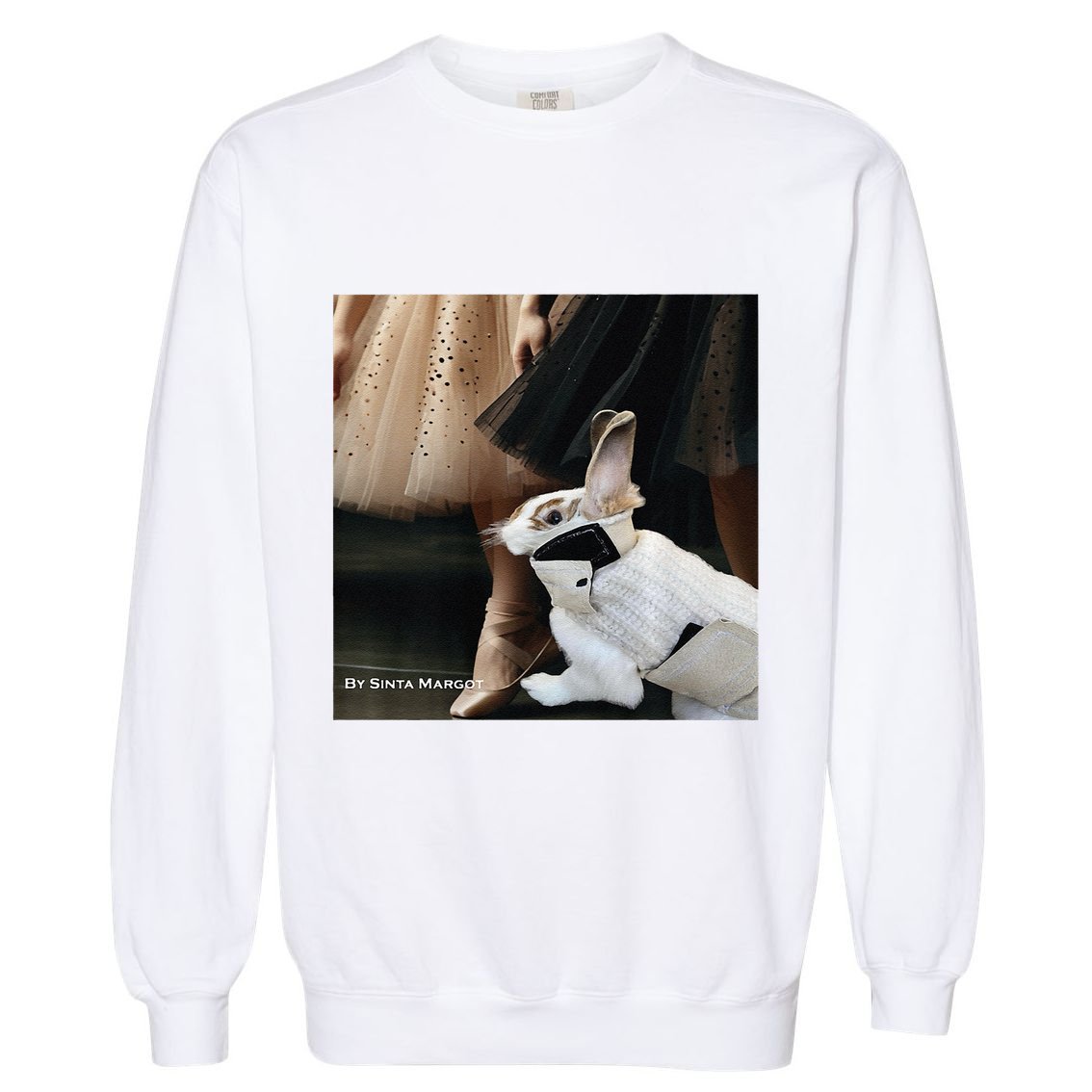 Bunny Rabbit With Ballet Dancers Garment-Dyed Sweatshirt