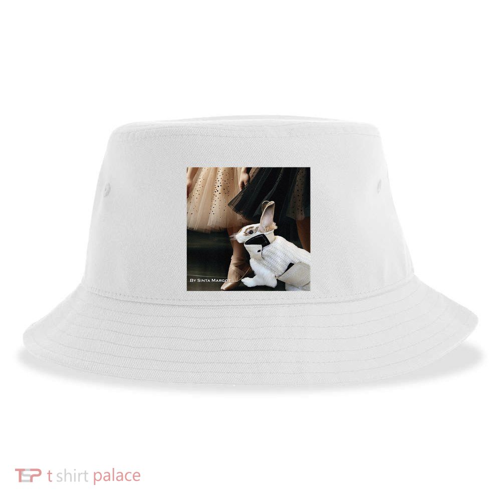Bunny Rabbit With Ballet Dancers Sustainable Bucket Hat