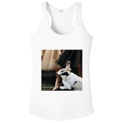 Bunny Rabbit With Ballet Dancers Ladies PosiCharge Competitor Racerback Tank