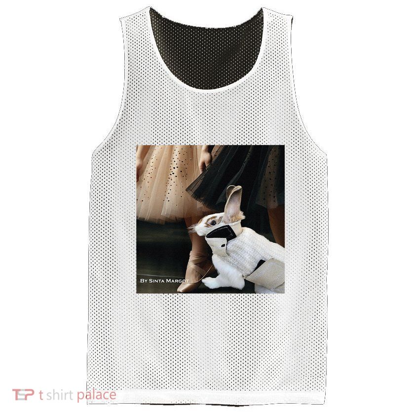 Bunny Rabbit With Ballet Dancers Mesh Reversible Basketball Jersey Tank
