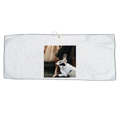 Bunny Rabbit With Ballet Dancers Large Microfiber Waffle Golf Towel