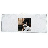 Bunny Rabbit With Ballet Dancers Large Microfiber Waffle Golf Towel
