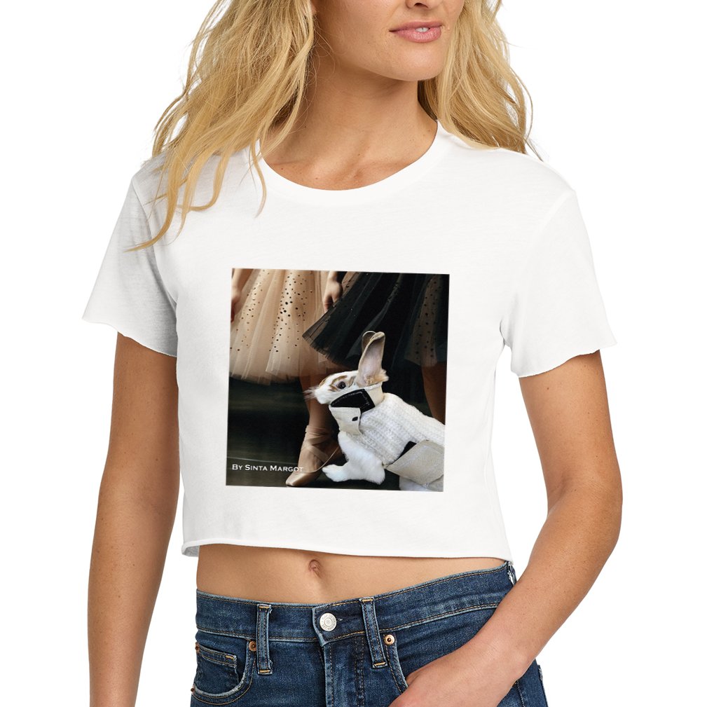 Bunny Rabbit With Ballet Dancers Crop Top