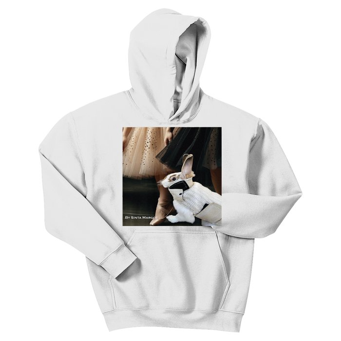 Bunny Rabbit With Ballet Dancers Kids Hoodie