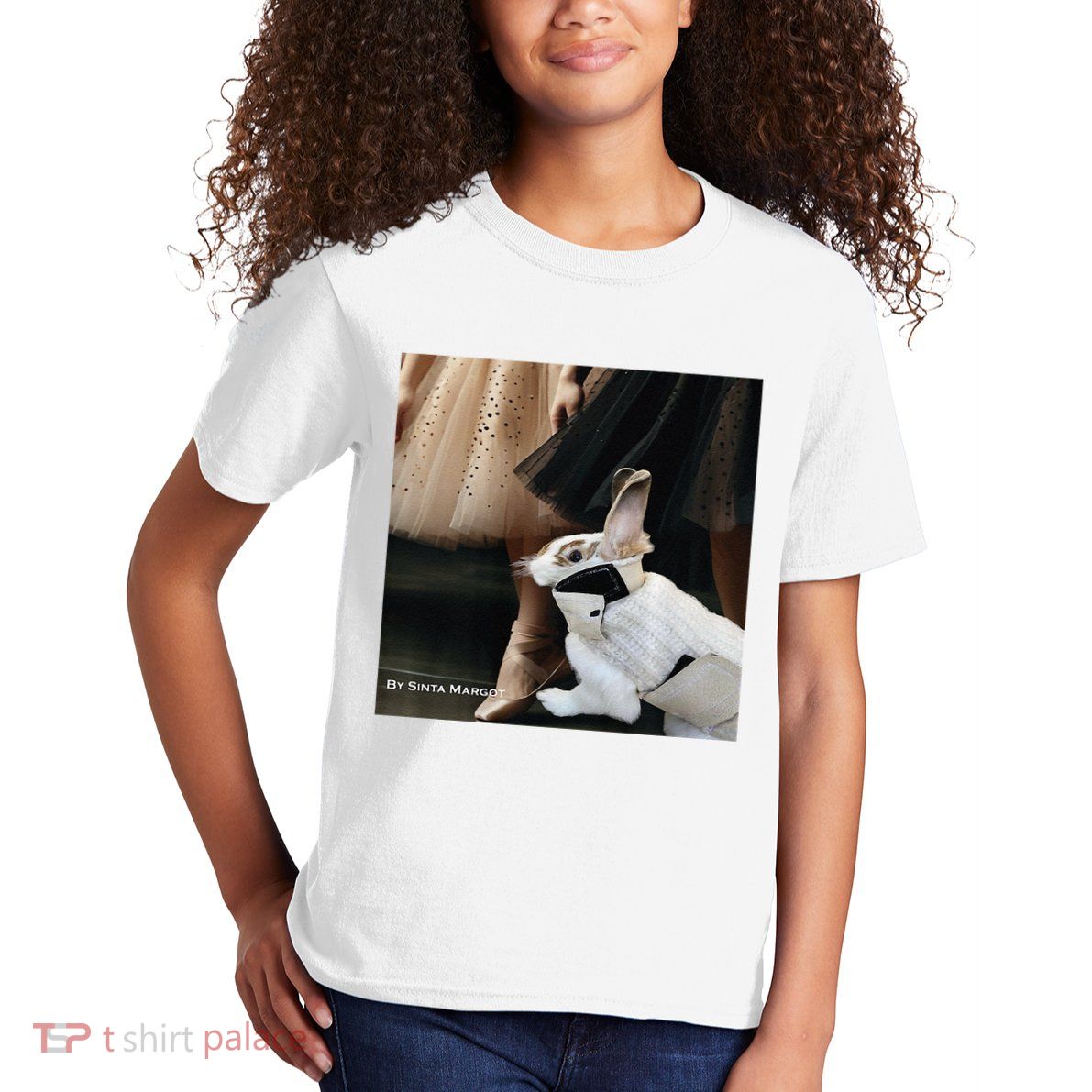Bunny Rabbit With Ballet Dancers Kids T-Shirt