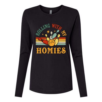 Bowlingshirt Rolling With My Homies Funny Bowler Womens Cotton Relaxed Long Sleeve T-Shirt