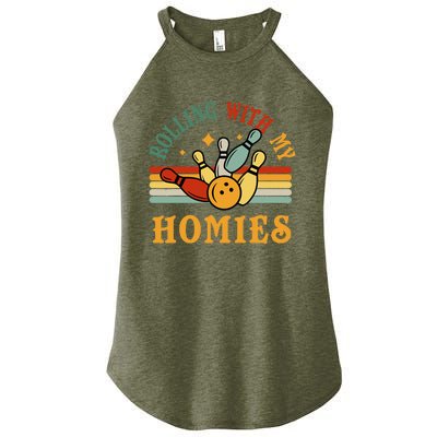 Bowlingshirt Rolling With My Homies Funny Bowler Women’s Perfect Tri Rocker Tank