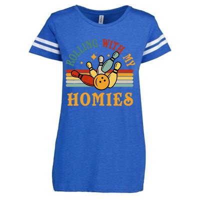 Bowlingshirt Rolling With My Homies Funny Bowler Enza Ladies Jersey Football T-Shirt