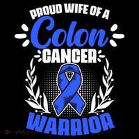 Blue Ribbon Wife Of A Colon Cancer Warrior Colorectal Cancer Gift Flatbill Hat
