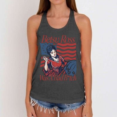 Betsy Ross Was A Bad Bitch Women's Knotted Racerback Tank