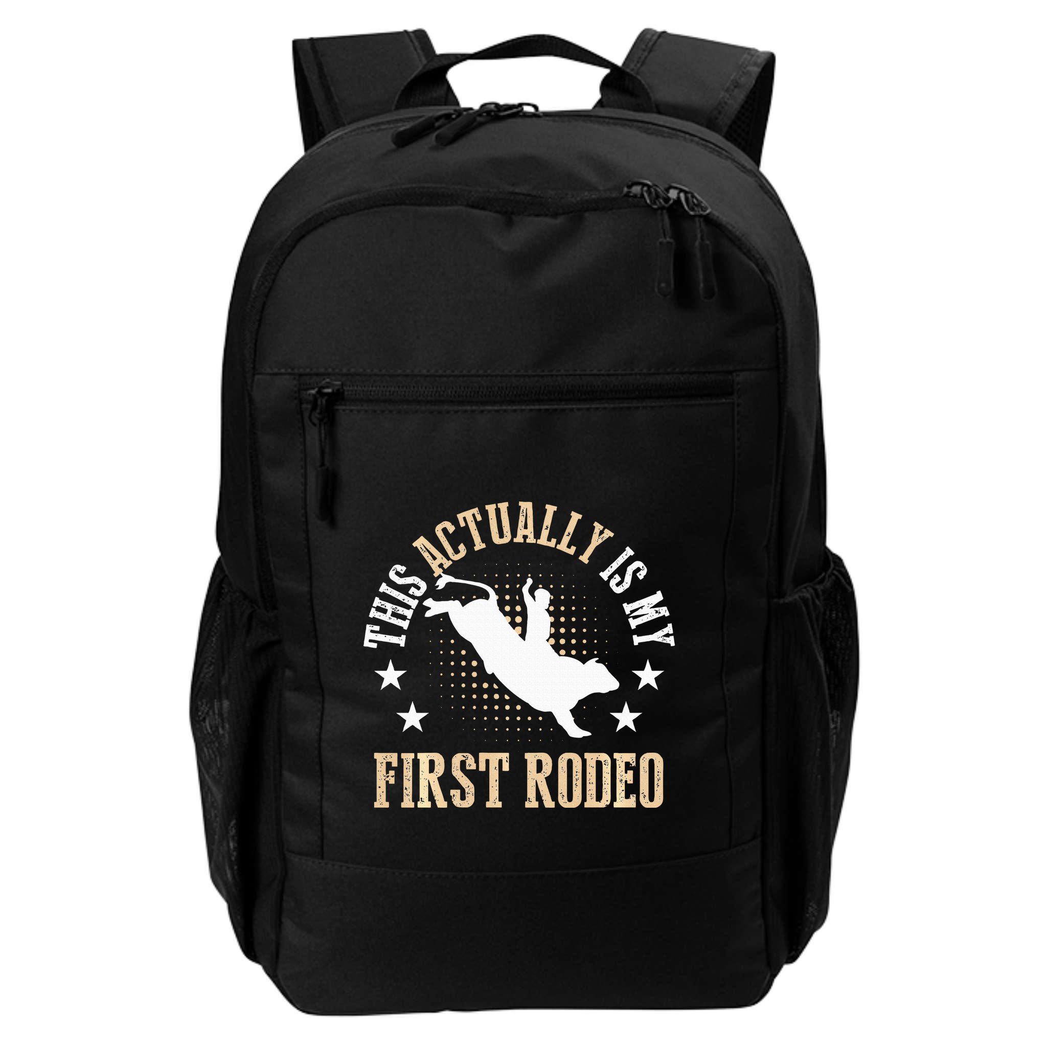 Bull Riding Western Cowboy This Actually Is My First Rodeo Backpack
