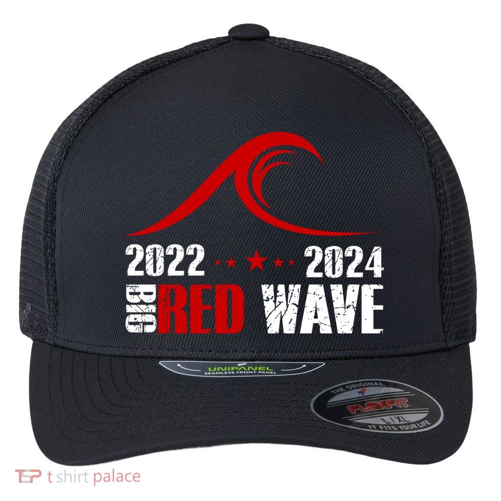Big Red Wave Pro Republican 2024 Flexfit Unipanel Trucker Cap