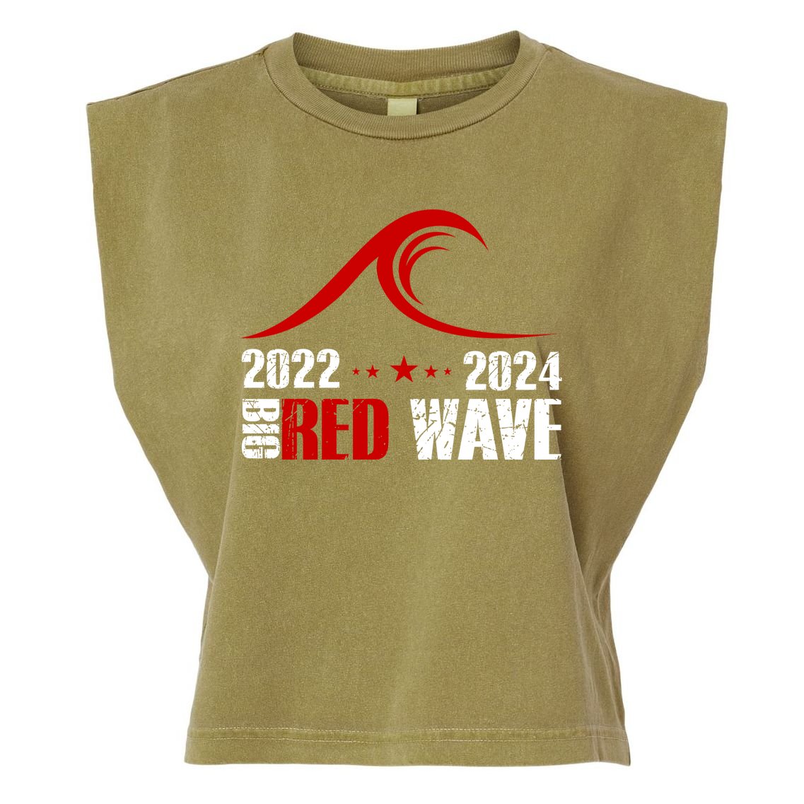 Big Red Wave Pro Republican 2024 Garment-Dyed Women's Muscle Tee