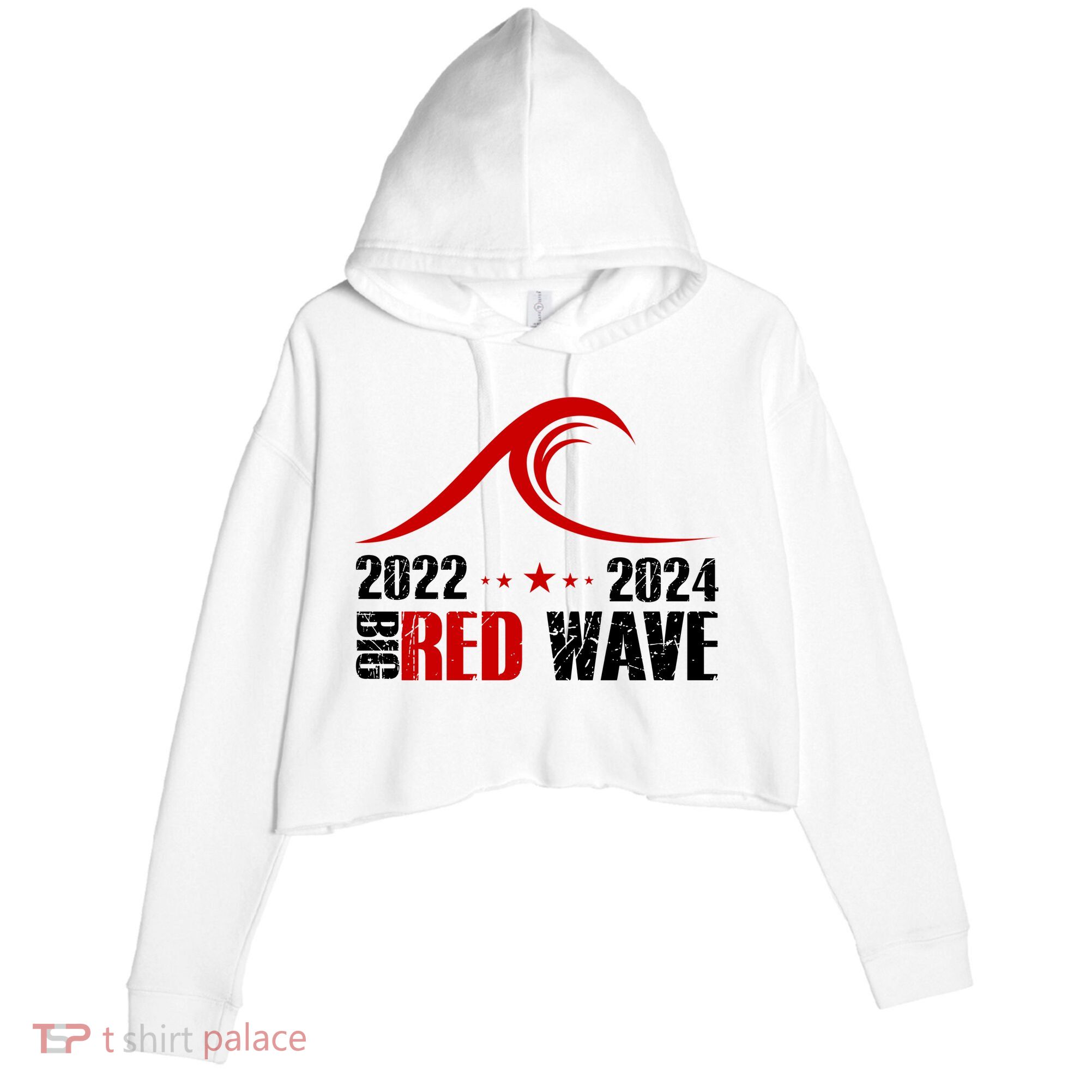 Big Red Wave Pro Republican 2024 Crop Fleece Hoodie