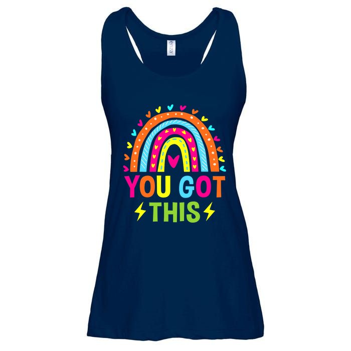 Boho Rainbow You Got This Funny Testing Day Teacher Students Ladies Essential Flowy Tank