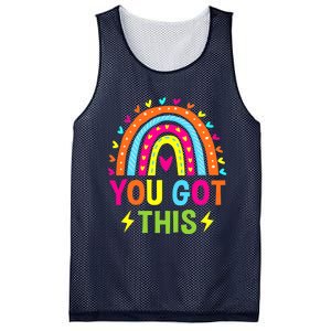 Boho Rainbow You Got This Funny Testing Day Teacher Students Mesh Reversible Basketball Jersey Tank