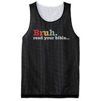 Bruh Read Your Bible Christian Faith Religious Funny Meme Mesh Reversible Basketball Jersey Tank