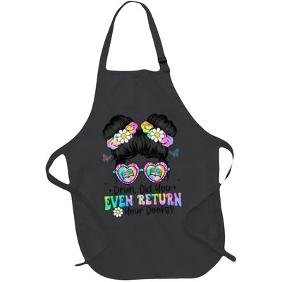 Bruh Return Your Books Reading Funny Library Book Lovers Full-Length Apron With Pockets