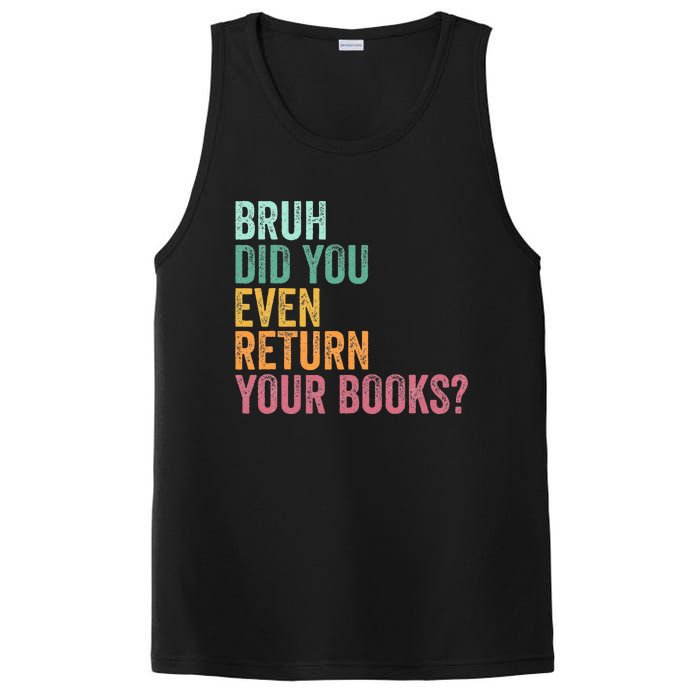 Bruh Return Your Books Funny Library Librarian Lovers Book PosiCharge Competitor Tank