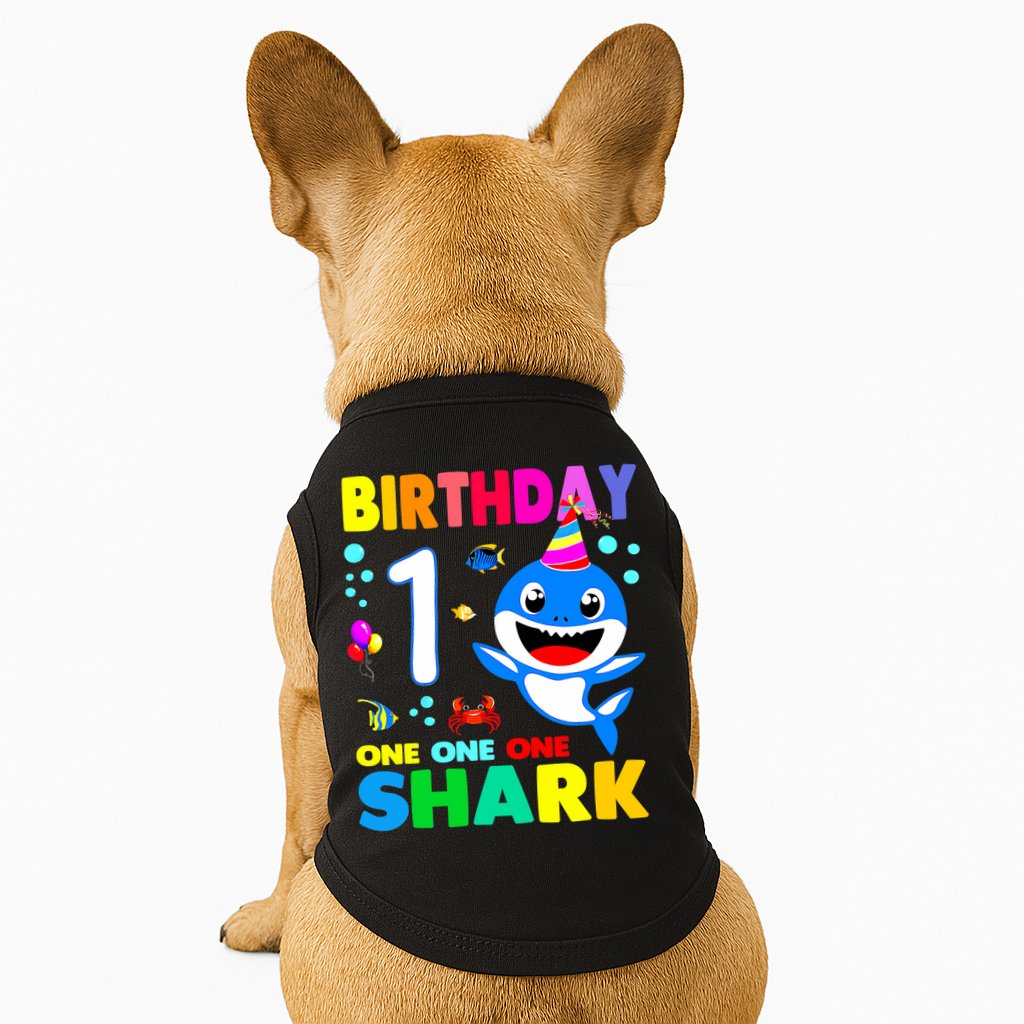 Birthday Shark 1st Girl One 1 Year Old Family Doggie Tank