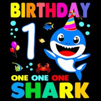 Birthday Shark 1st Girl One 1 Year Old Family Doggie Tank