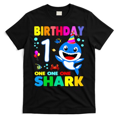 Birthday Shark 1st Girl One 1 Year Old Family T-Shirt
