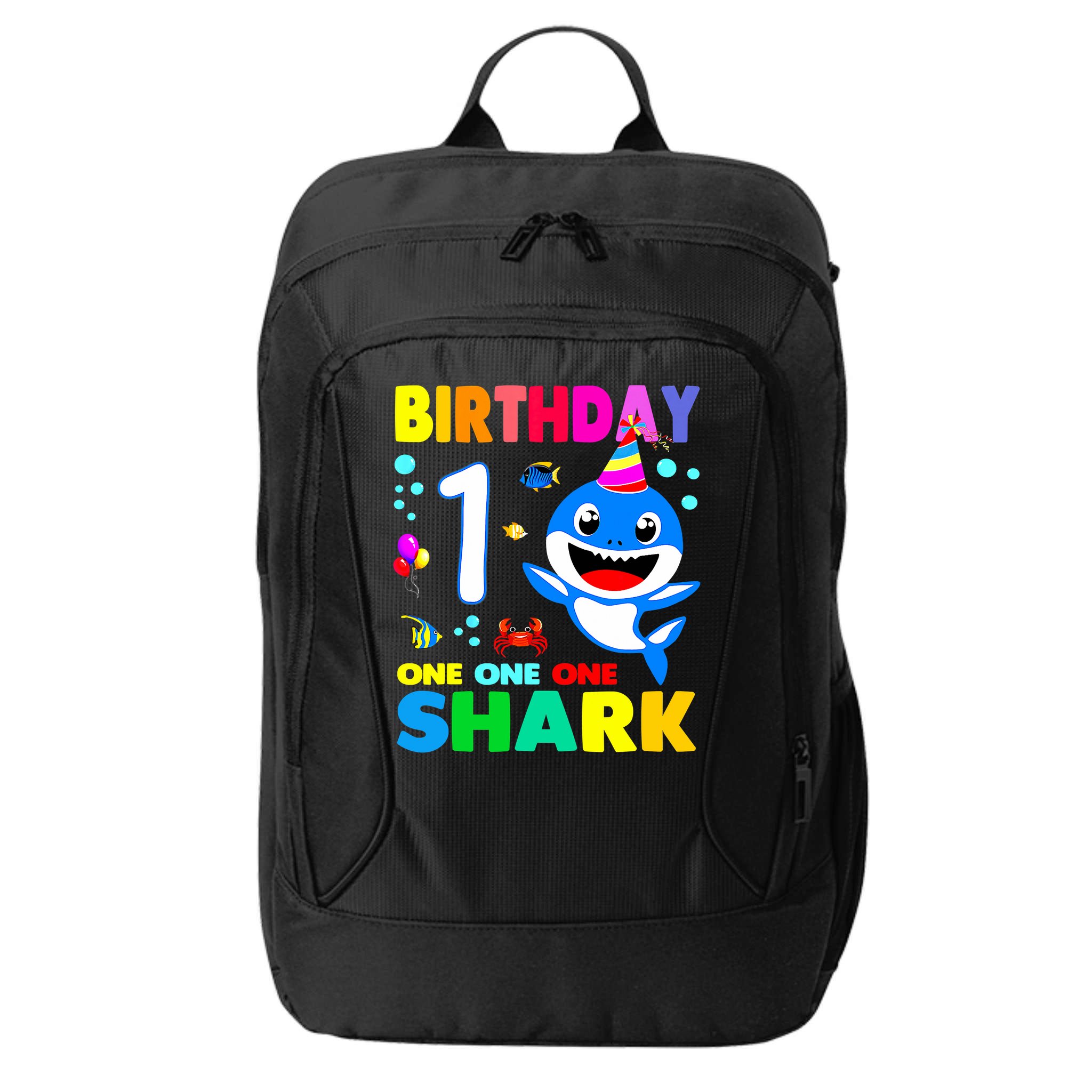Birthday Shark 1st Girl One 1 Year Old Family City Backpack