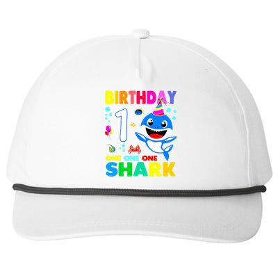 Birthday Shark 1st Girl One 1 Year Old Family Snapback Five-Panel Rope Hat