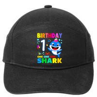 Birthday Shark 1st Girl One 1 Year Old Family 7-Panel Snapback Hat