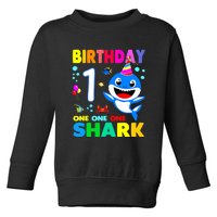 Birthday Shark 1st Girl One 1 Year Old Family Toddler Sweatshirt