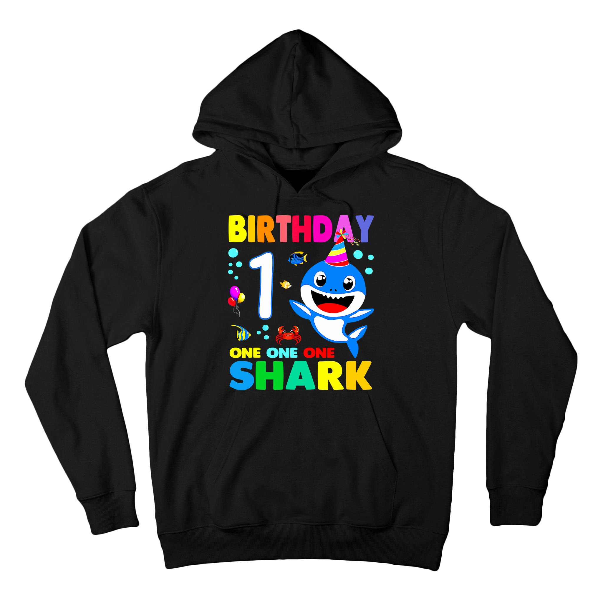 Birthday Shark 1st Girl One 1 Year Old Family Tall Hoodie