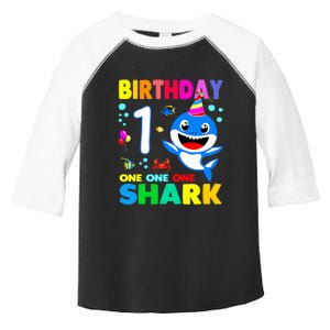 Birthday Shark 1st Girl One 1 Year Old Family Toddler Fine Jersey T-Shirt