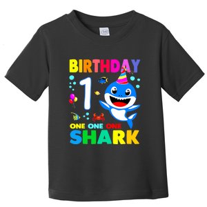 Birthday Shark 1st Girl One 1 Year Old Family Toddler T-Shirt