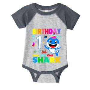 Birthday Shark 1st Girl One 1 Year Old Family Infant Baby Jersey Bodysuit