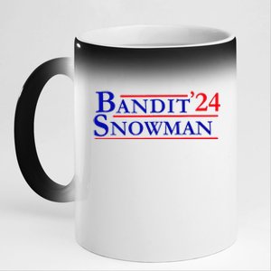 Bandit Snowman 24 Retro Election Style Funny 2024 Bandit 11oz Black Color Changing Mug