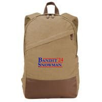 Bandit Snowman 24 Retro Election Style Funny 2024 Bandit Cotton Canvas Backpack