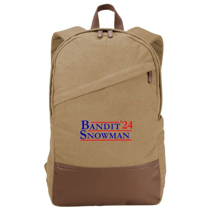 Bandit Snowman 24 Retro Election Style Funny 2024 Bandit Cotton Canvas Backpack