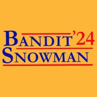 Bandit Snowman 24 Retro Election Style Funny 2024 Bandit Pom Pom 12in Knit Beanie