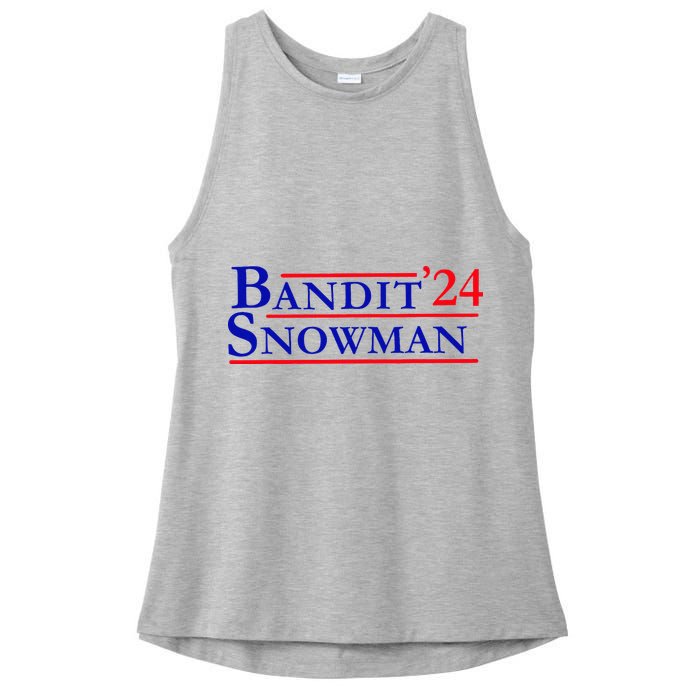 Bandit Snowman 24 Retro Election Style Funny 2024 Bandit Ladies PosiCharge Tri-Blend Wicking Tank