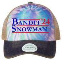 Bandit Snowman 24 Retro Election Style Funny 2024 Bandit Legacy Tie Dye Trucker Hat