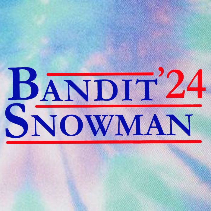 Bandit Snowman 24 Retro Election Style Funny 2024 Bandit Legacy Tie Dye Trucker Hat