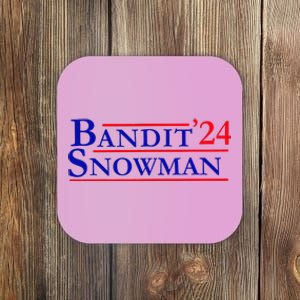 Bandit Snowman 24 Retro Election Style Funny 2024 Bandit Coaster