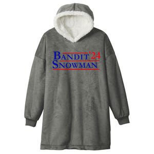 Bandit Snowman 24 Retro Election Style Funny 2024 Bandit Hooded Wearable Blanket