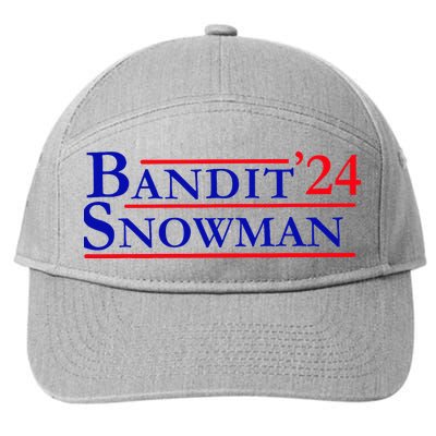 Bandit Snowman 24 Retro Election Style Funny 2024 Bandit 7-Panel Snapback Hat