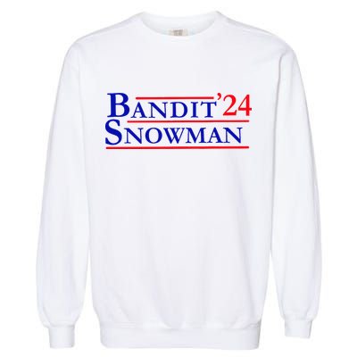 Bandit Snowman 24 Retro Election Style Funny 2024 Bandit Garment-Dyed Sweatshirt