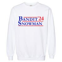 Bandit Snowman 24 Retro Election Style Funny 2024 Bandit Garment-Dyed Sweatshirt