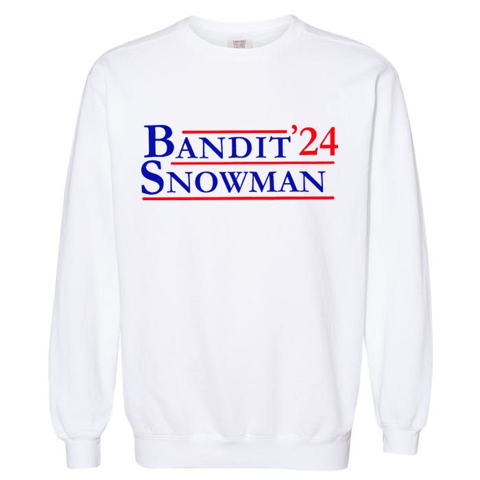 Bandit Snowman 24 Retro Election Style Funny 2024 Bandit Garment-Dyed Sweatshirt