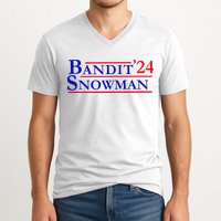 Bandit Snowman 24 Retro Election Style Funny 2024 Bandit V-Neck T-Shirt