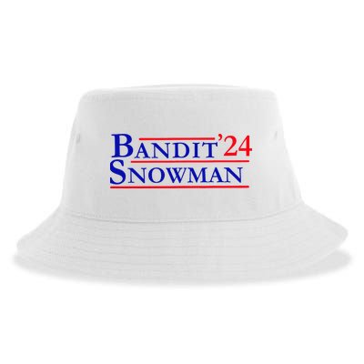 Bandit Snowman 24 Retro Election Style Funny 2024 Bandit Sustainable Bucket Hat