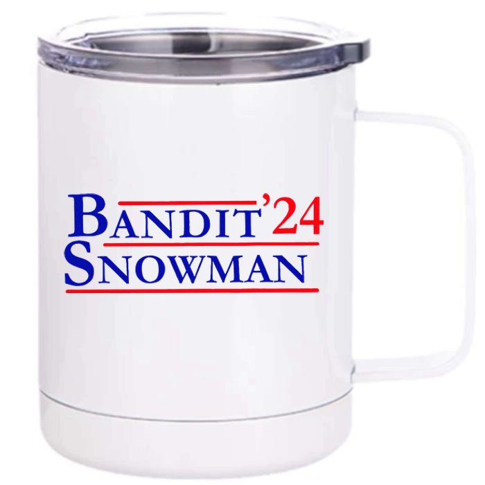 Bandit Snowman 24 Retro Election Style Funny 2024 Bandit 12 oz Stainless Steel Tumbler Cup